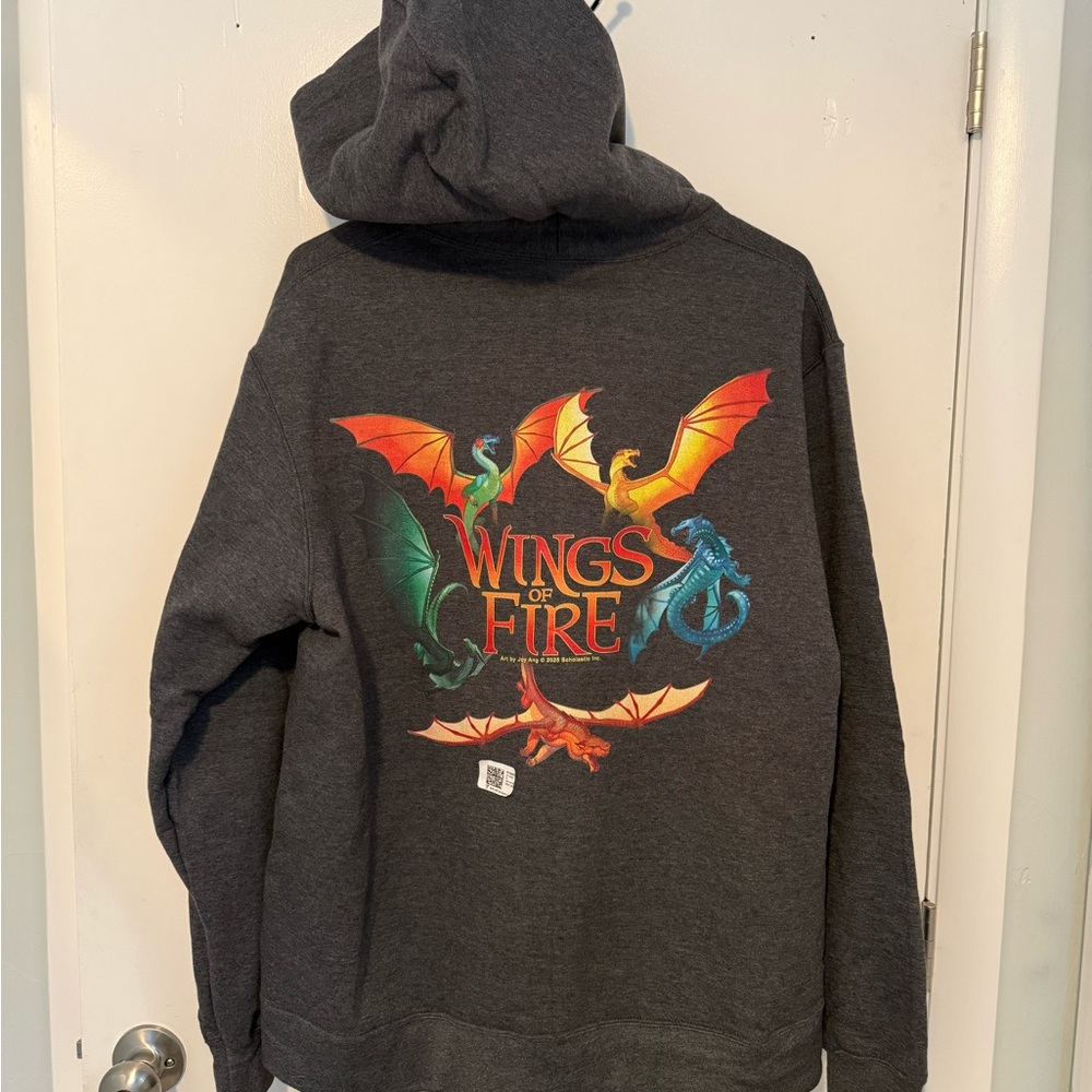 Gray Men's Wings Of Fire Zip Hoodie New